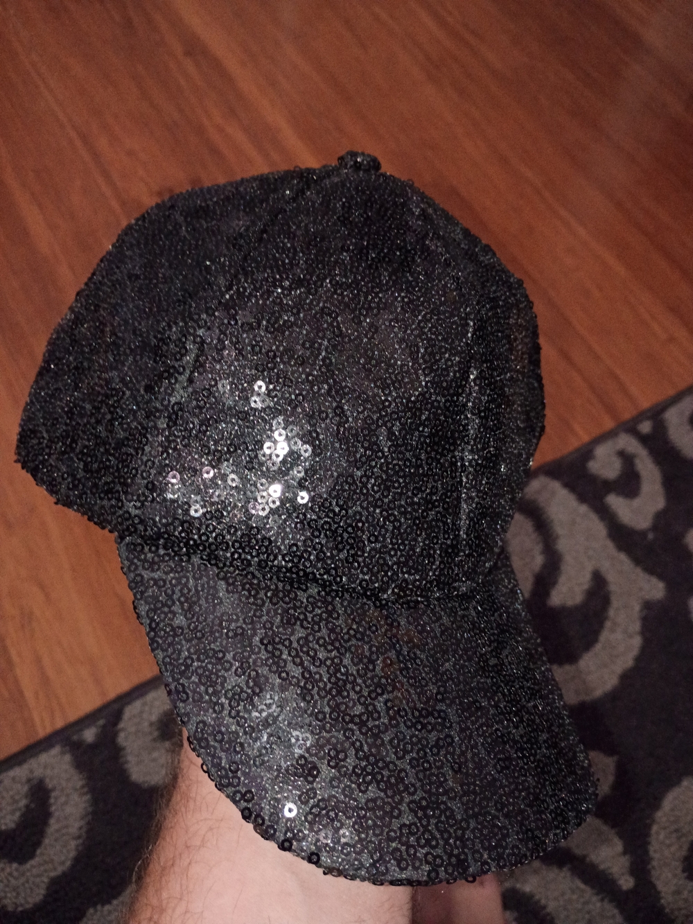 Mudd Black Sequin Baseball Cap
